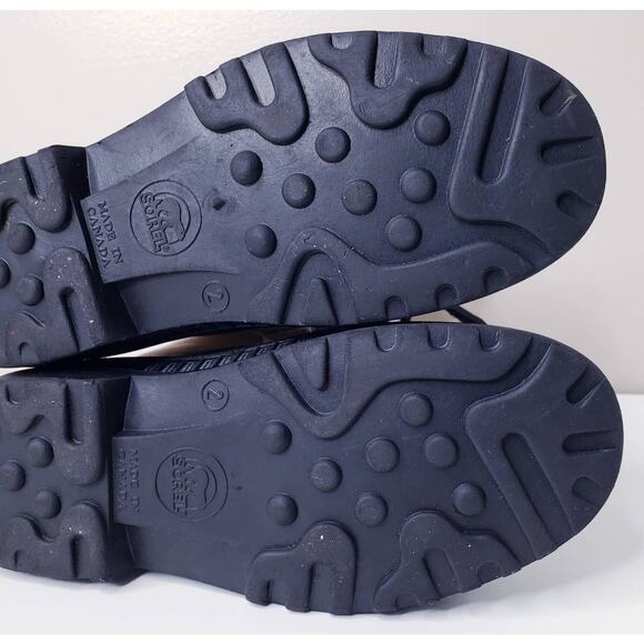 SOREL Kid's Size 2 Insulated Waterproof Winter Snow Boots Leather Rubber Beige - Picture 10 of 16